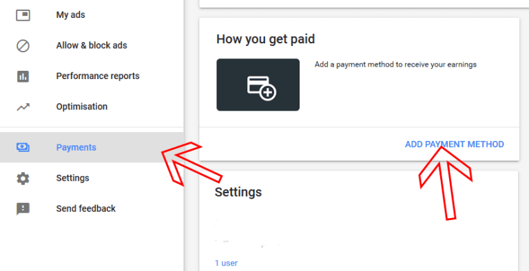 Add Google Adsense payment