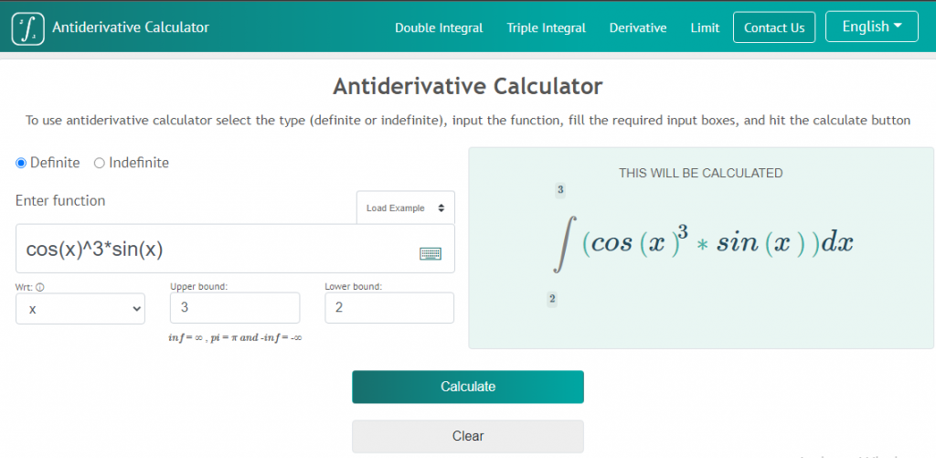 AntiderivativeCalculator website