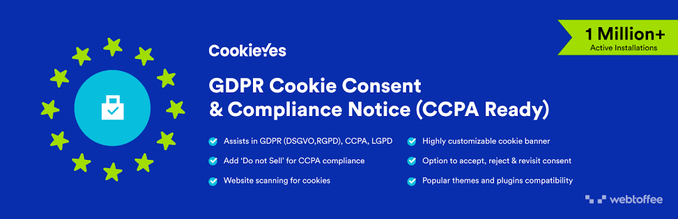 CookieYes GDPR Cookie Consent & Compliance Notice plugin