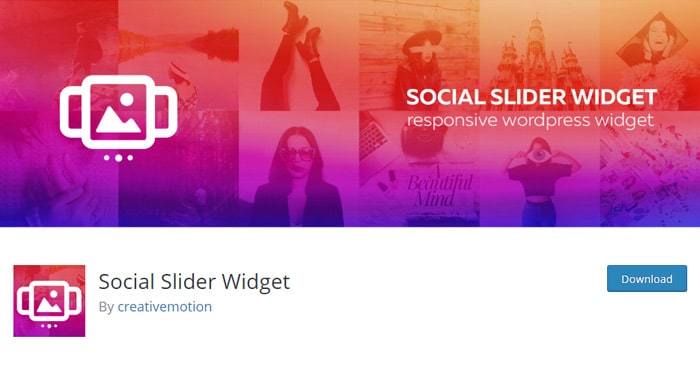 Social slider widget 